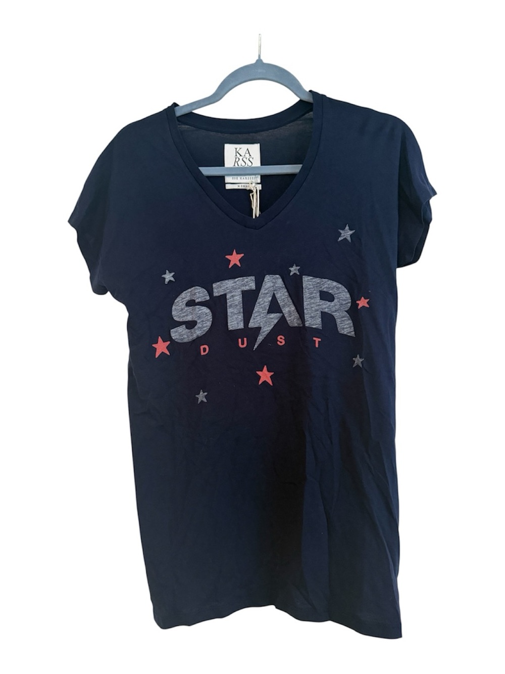 Zoe Karssen Navy 'Star Dust' Graphic V-Neck Tee